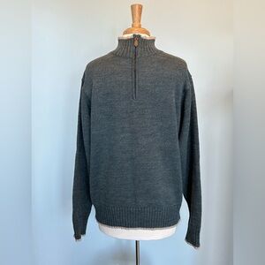 Woolovers 100% Pure British Wool 1/4 zip pullover long sleeve contrast sweater M